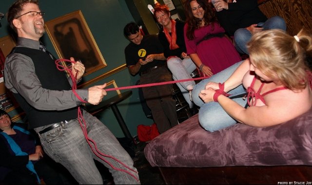 Rope bondage class.  Photo by Stacie Joy