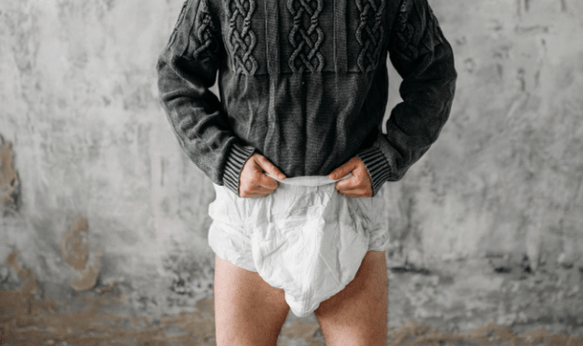 Man with an adult diaper fetish