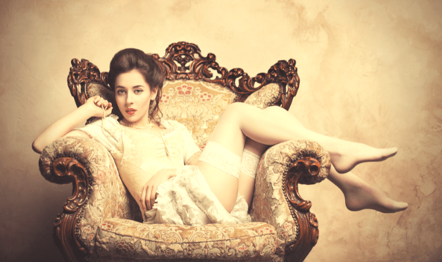 Erotic art: woman sitting in an armchair