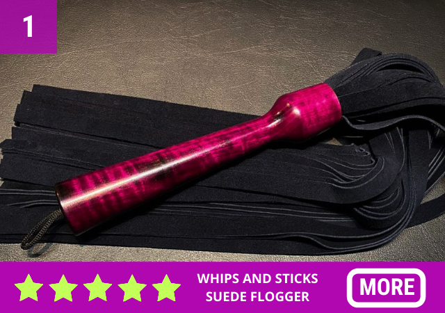 Image of a suede flogger by Whips and Sticks 