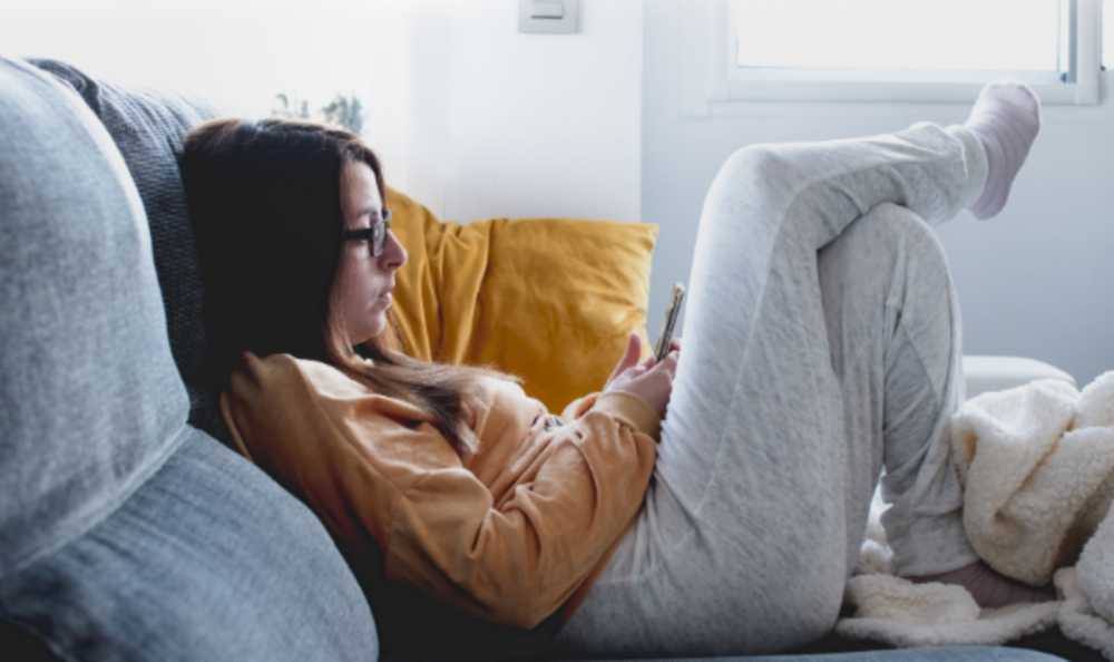 woman relaxing on the sofa 